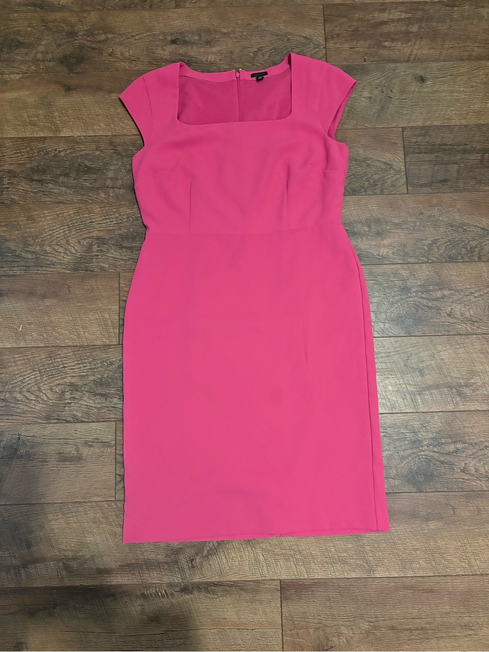 Ann Taylor Hot Pink Cap-Sleeve Sheath Dress